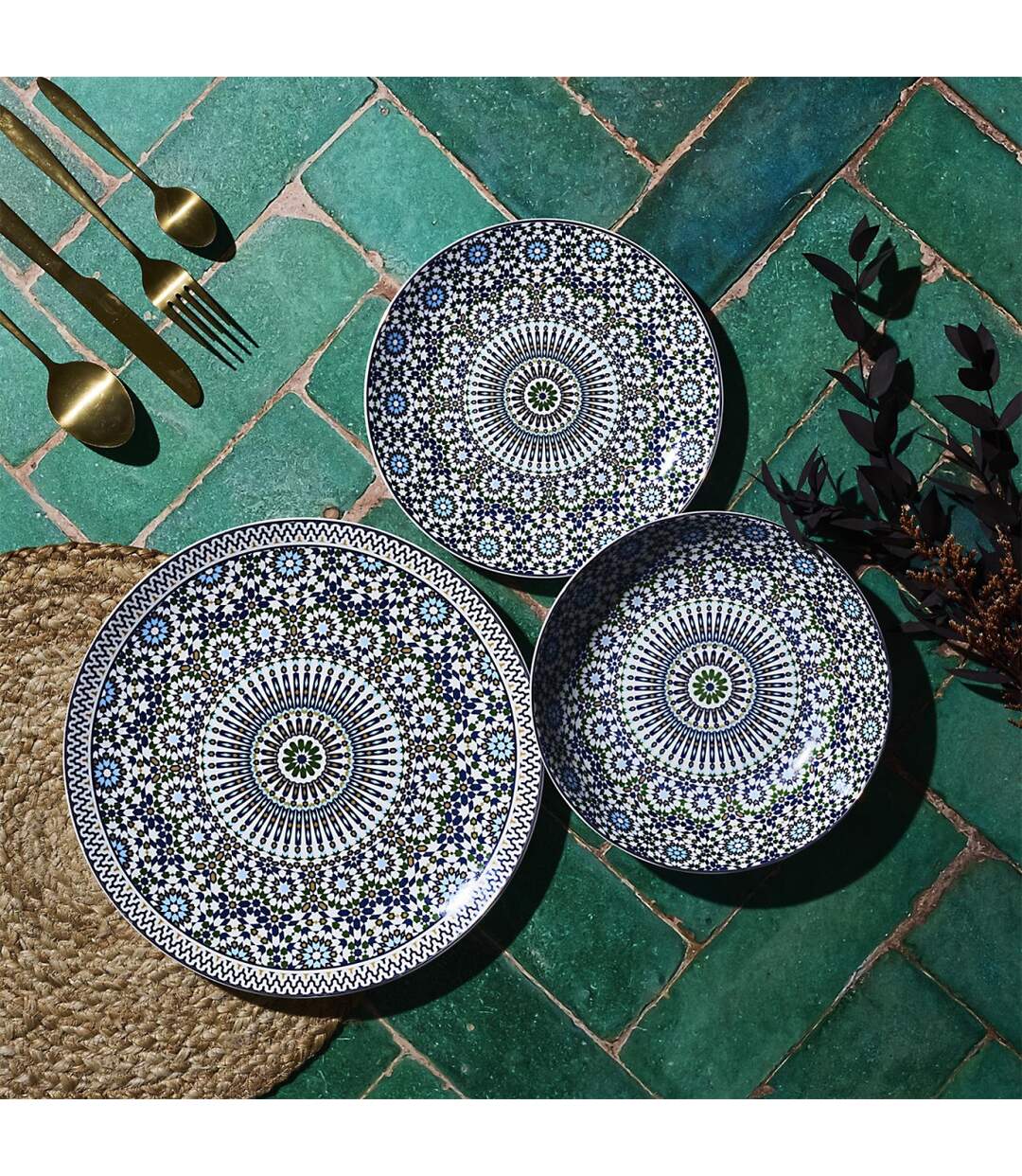 Lot de 6 Assiettes Plates Sana 26cm Multicolore-3