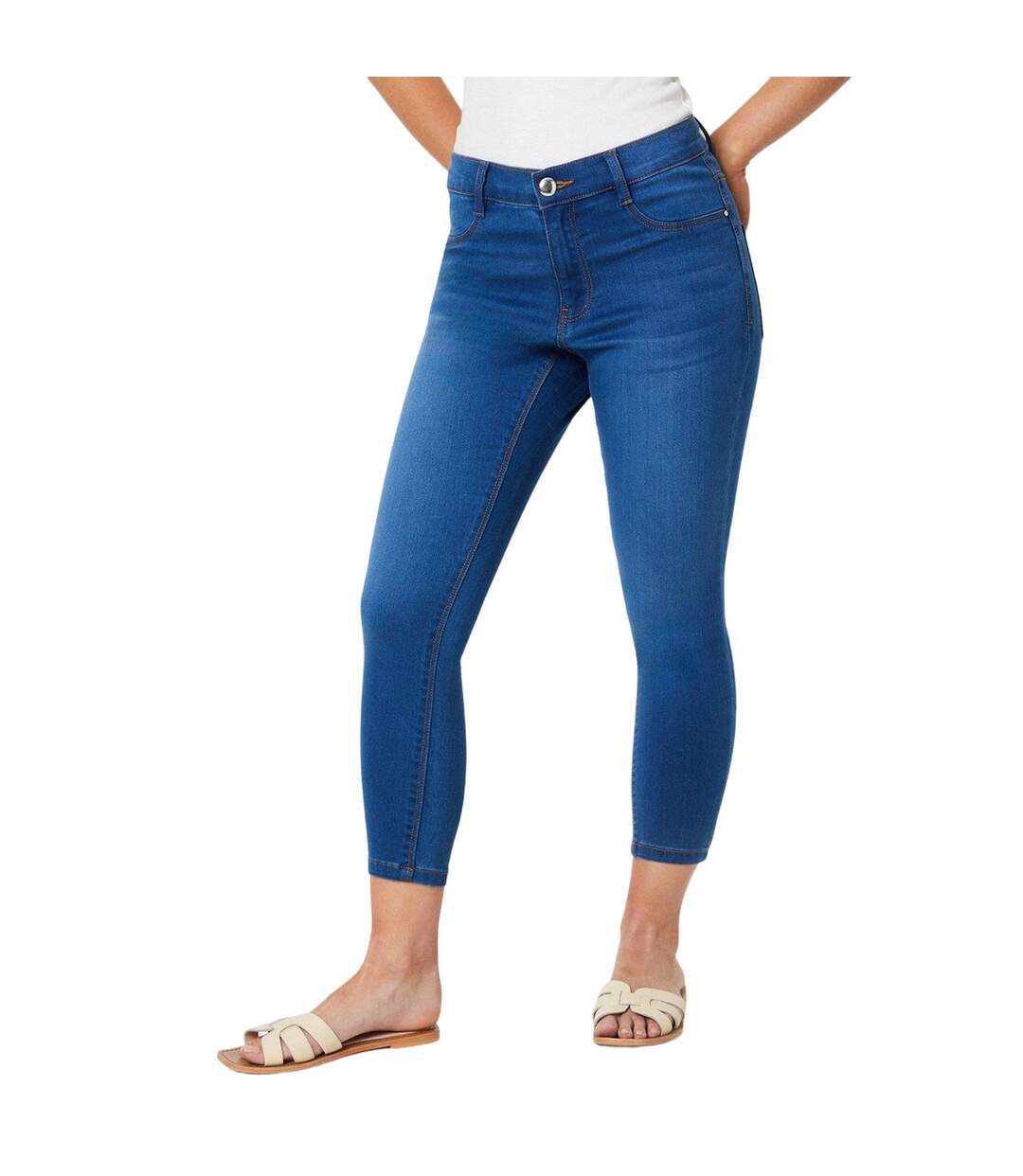 Jean 7/8 frankie femme bleu semi-délavé Dorothy Perkins-1