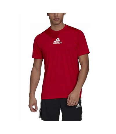 T-shirt Sport Style 3 Rayures Designed To Move Homme Rouge Adidas