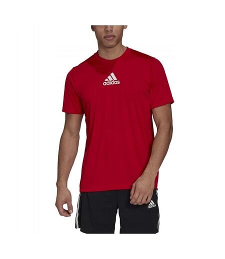 T-shirt Sport Style 3 Rayures Designed To Move Homme Rouge Adidas