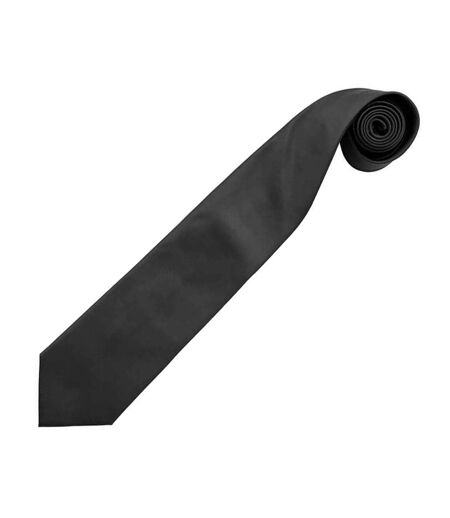 Premier Mens “Colours” Plain Fashion / Business Tie (Black) (One Size) - UTRW1156