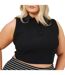 Haut Court Sans Manches Femme Noir Brave Soul-4