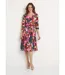 Robe cache-coeur courte imprimée manches 3/4-1