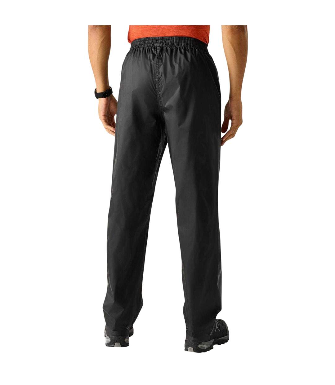 Pantalon Imperméable Uni À Taille Élastiquée Homme Noir Regatta-3