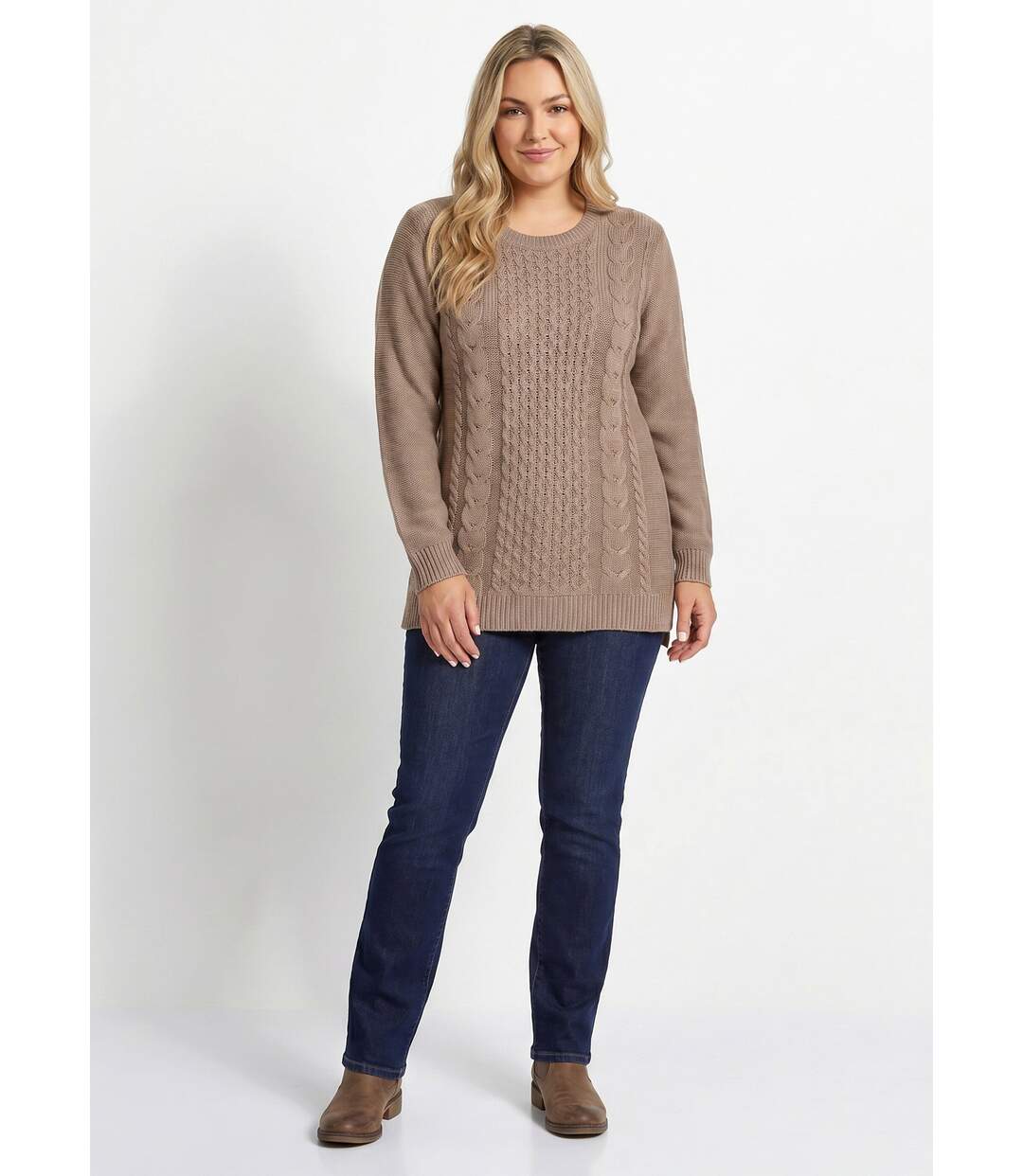 Pull-tunique jersey envers et torsades-3