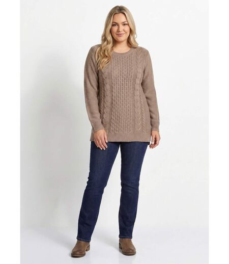 Pull-tunique jersey envers et torsades