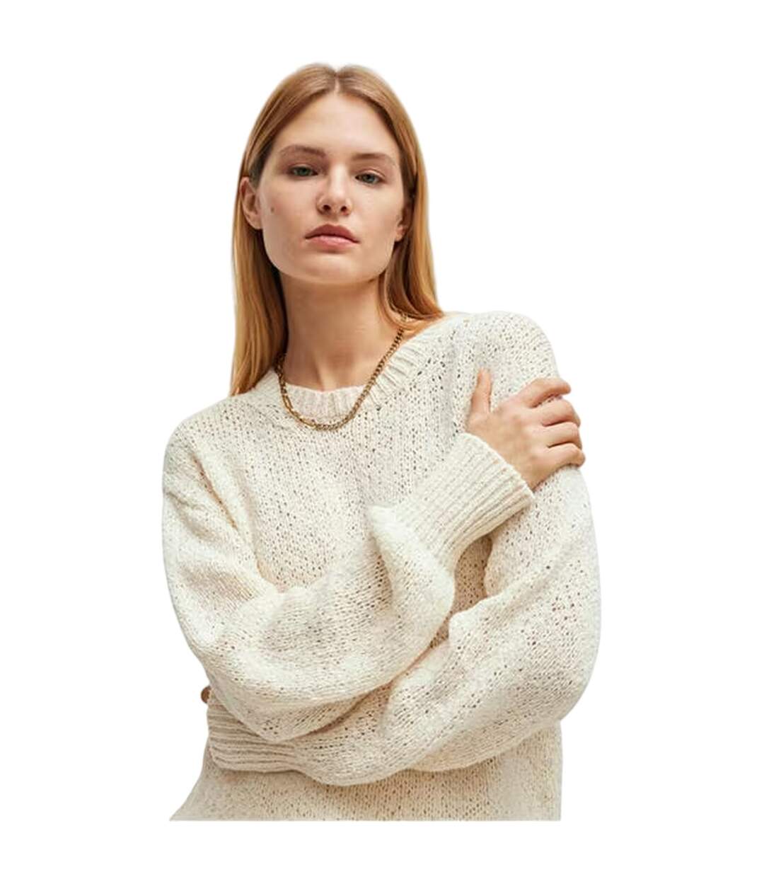 Pull Motif/style Texturé Femme Blanc Boss-4