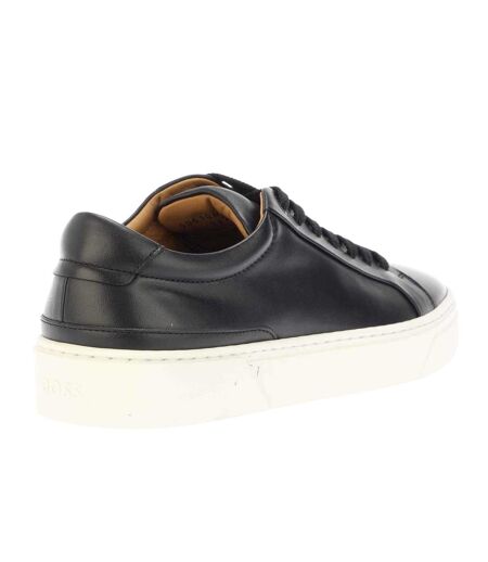 Womens/ladies Gary Leather Trainers Dark Blue Boss