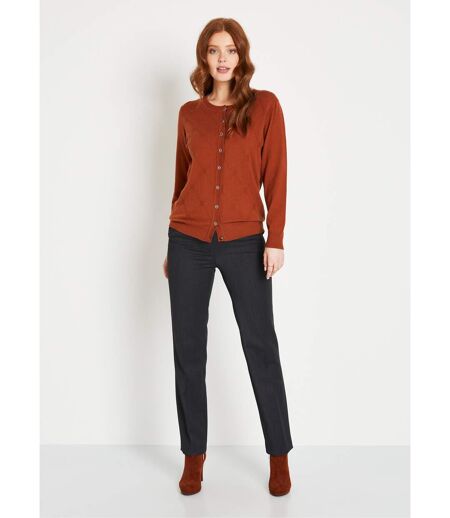 Gilet cardigan uni boutonné modal mélangé