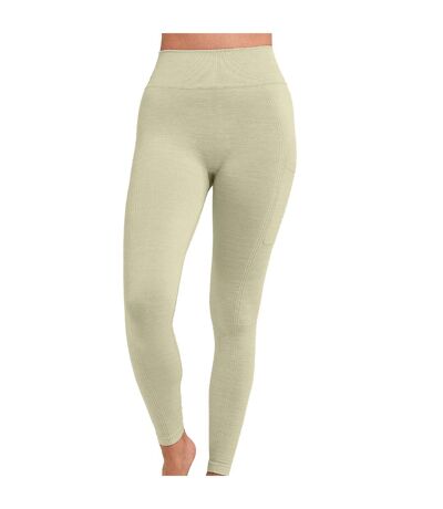 Womens/ladies Melange Sculpted Seamless 3d Leggings Sage Green TriDri
