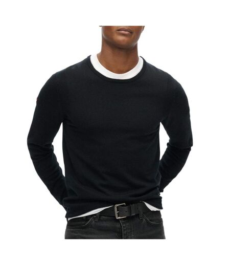 Pull noir homme superdry merino crew jumper - xxl