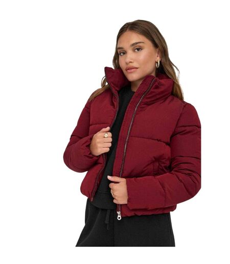 Womens/ladies Dolly Puffer Jacket Wine Only