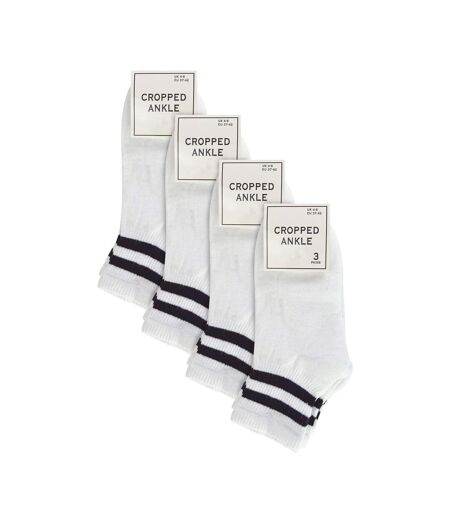 12 Pack Ladies Ankle Cotton Striped Socks