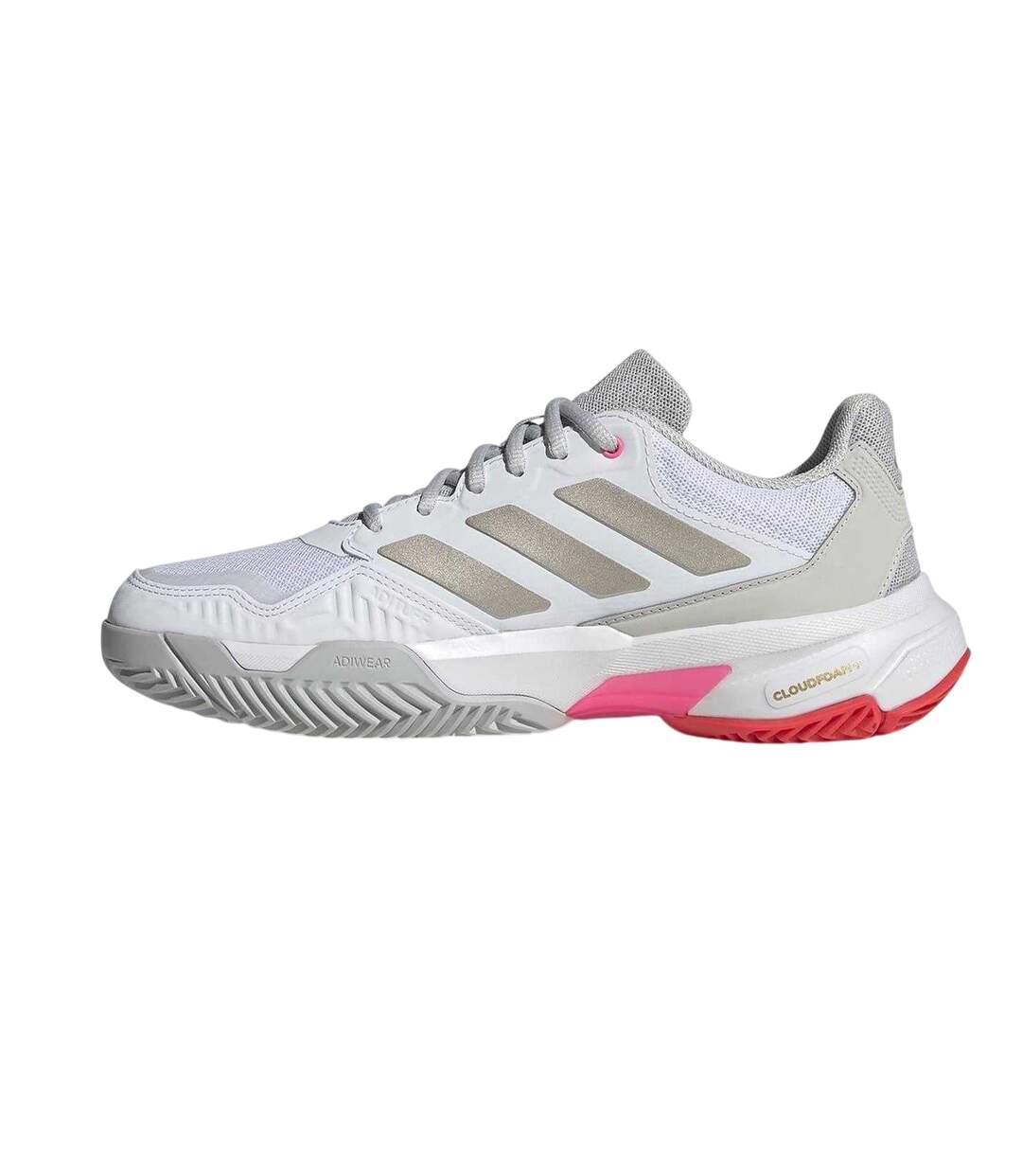 Chaussures De Tennis Motif/style 3 Rayures Courtjam Control Femme Blanc Rose Adidas-3