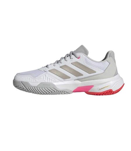 Chaussures De Tennis Motif/style 3 Rayures Courtjam Control Femme Blanc Rose Adidas