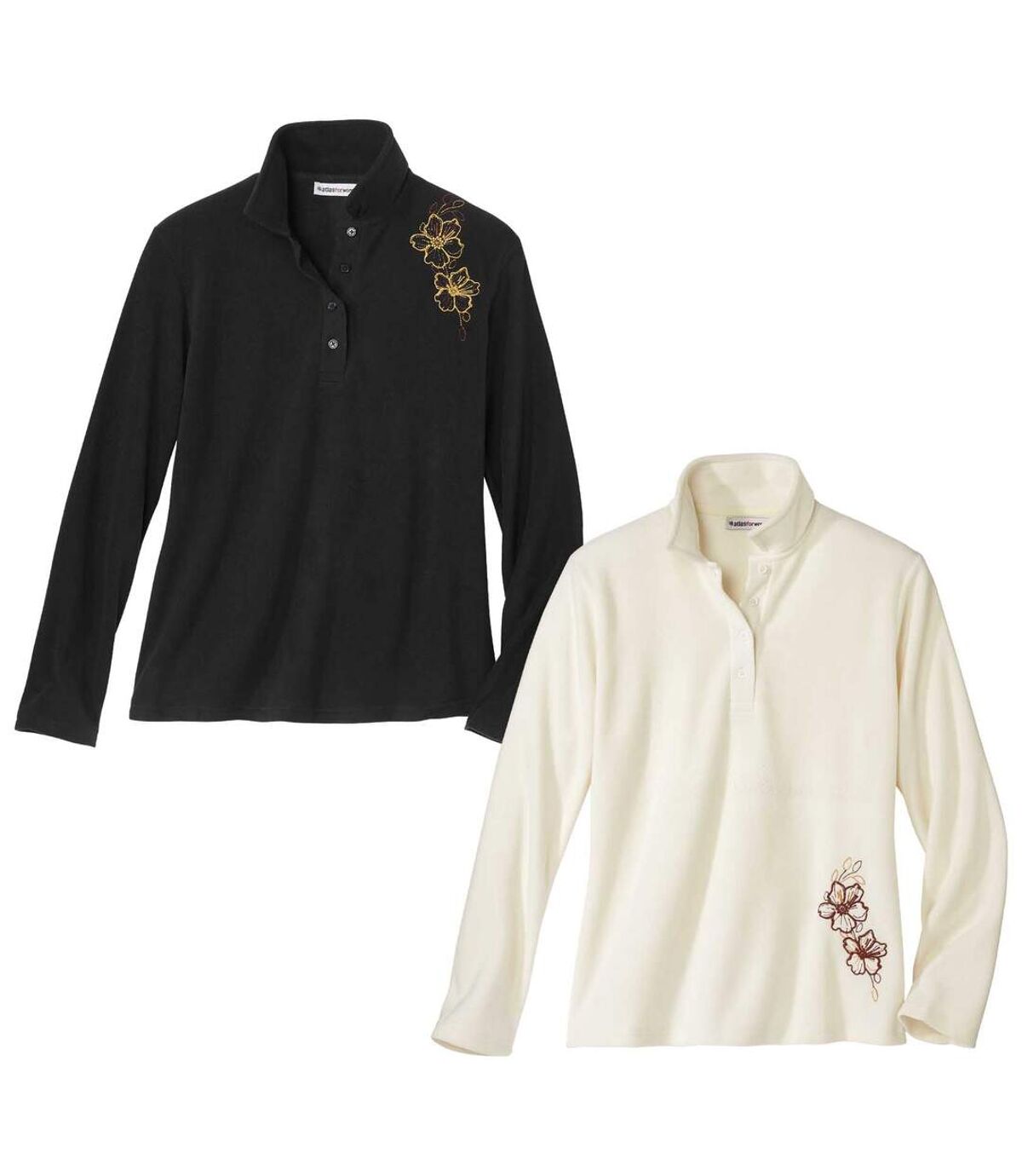 2er-Pack bestickte Poloshirts aus Microfleece Atlas For Men