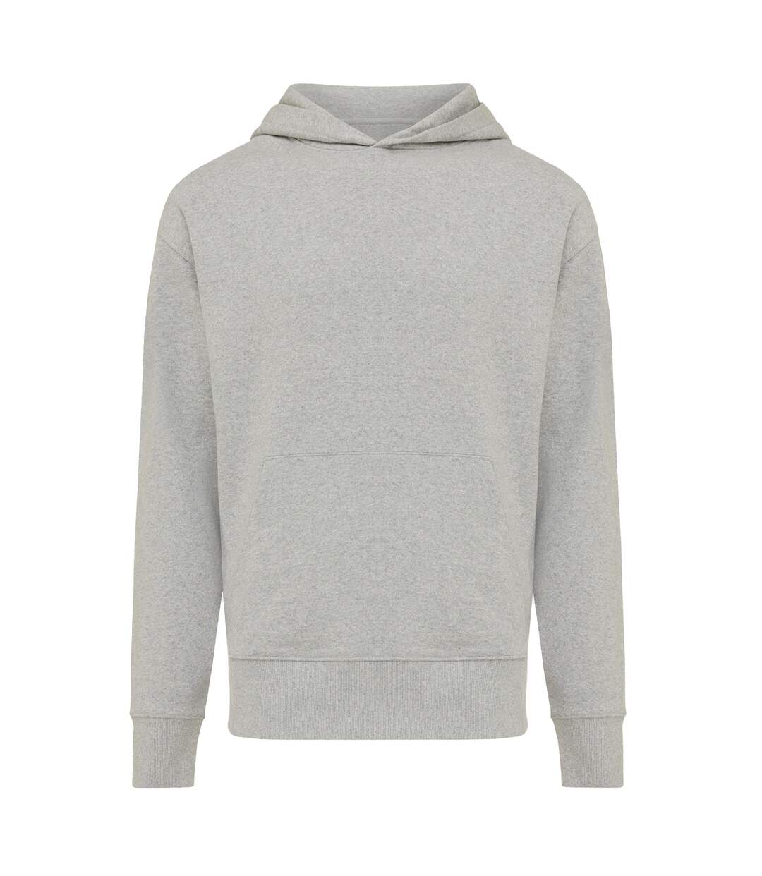 Unisex adult yoho recycled cotton relaxed fit hoodie heather grey Iqoniq-1