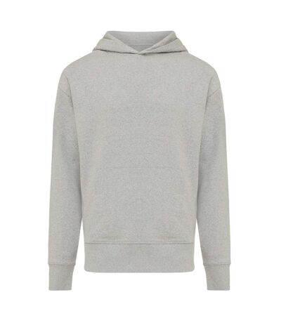 Unisex adult yoho recycled cotton relaxed fit hoodie heather grey Iqoniq