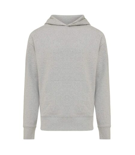Unisex adult yoho recycled cotton relaxed fit hoodie heather grey Iqoniq
