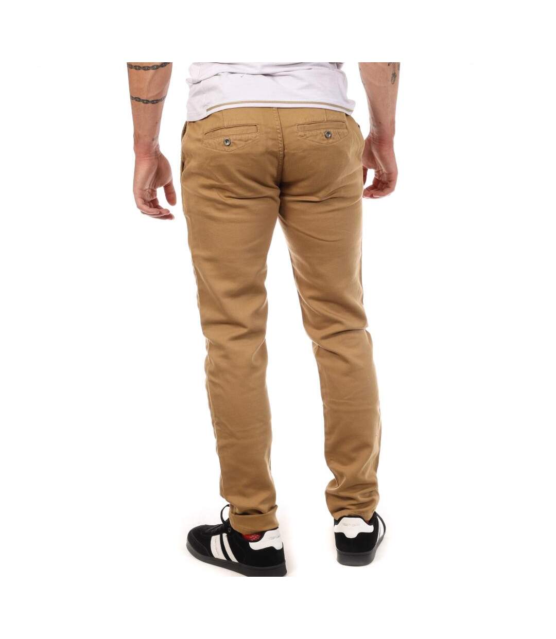 Pantalon toile marron homme freeman t. porter gino-2