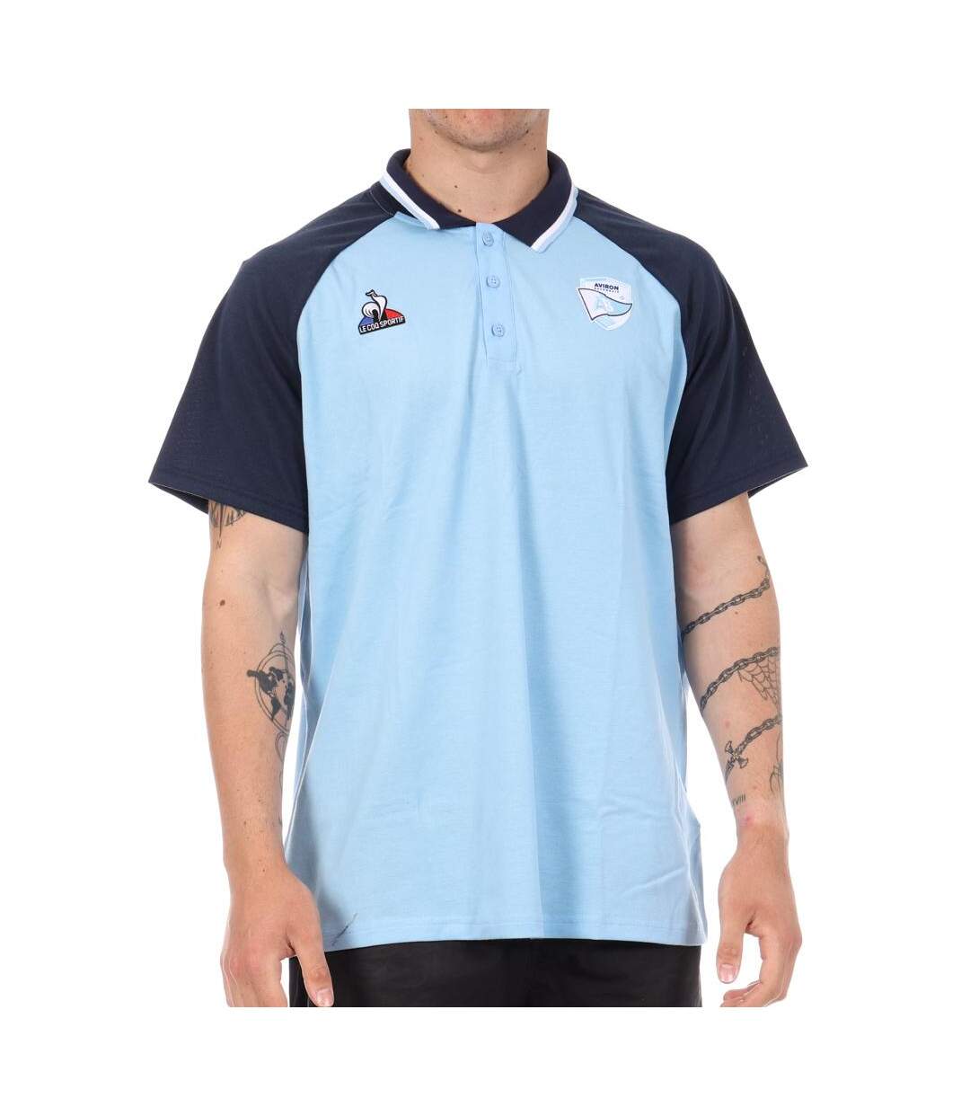 Aviron bayonnais polo bleu homme le coq sportif présentation-1