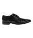 Mens Croc Full Grain Leather Oxford Shoes Black Giorgio-3