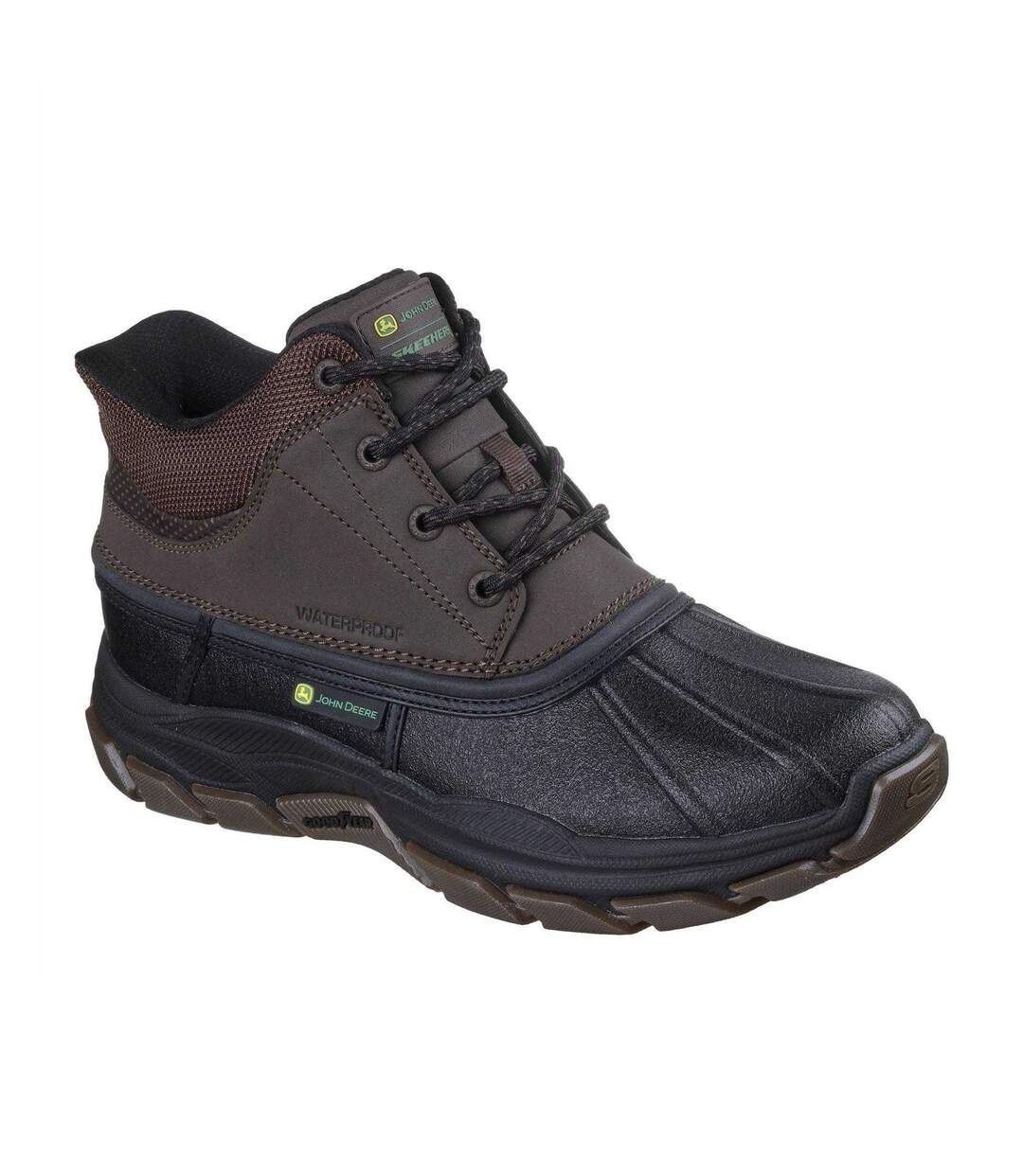Mens Deere Waterproof Mid Cut Hiking Boots Chocolate Black Skechers-1