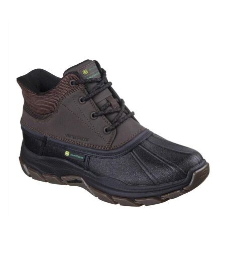 Mens Deere Waterproof Mid Cut Hiking Boots Chocolate Black Skechers