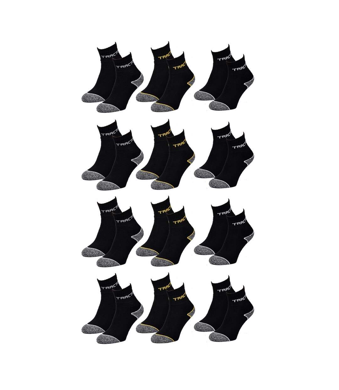 Chaussettes de Travail TRACTO pour Homme Résistance et Qualité Pro - Pack de 12-1