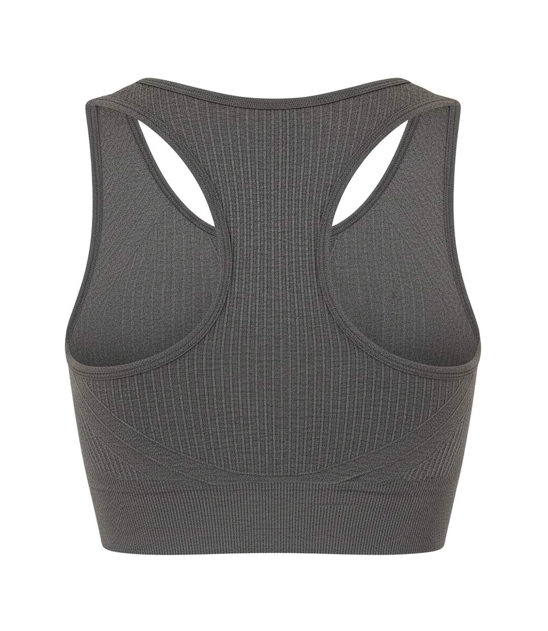 Brassière De Sport Motif/style Côtelé Femme Anthracite USA-4