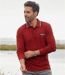 Pack of 2 Men's Piqué Polo Shirts - Black Red
