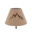 Lampe à poser Skieur – Abat-jour suédine beige, pied métal brun avec silhouette