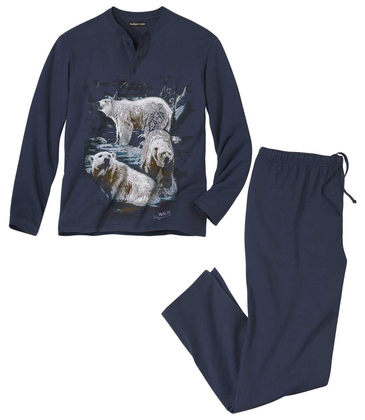 Piżama z nadrukiem niedźwiedzia polarnego Atlas For Men