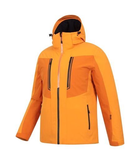 Mens Phase Extreme Waterproof Ski Jacket Bright Orange Mountain Warehouse