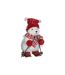 Ours avec Bonnet & Skis Étoile 40cm Blanc & Rouge-1