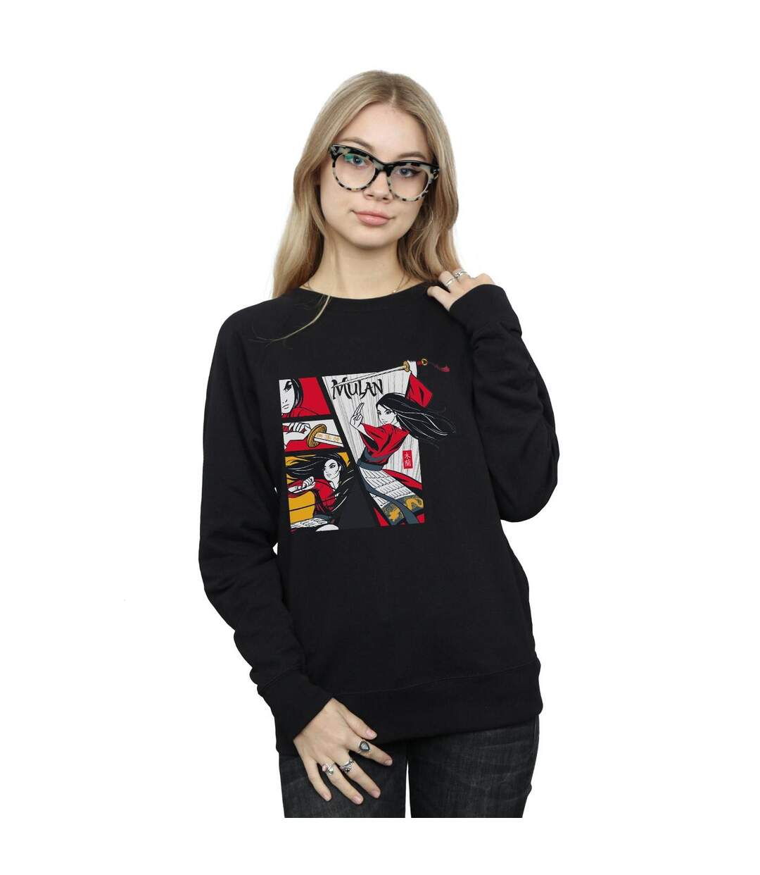 Disney Sweatshirt Femme/Ladies Mulan Movie Comic Style (Noir) - UTBI26615-2