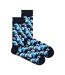 1 Pack Mens & Ladies Cotton Blue Waves Design Socks-1