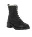 Womens/ladies Leather Block Heel Combat Boots Black Dune London-4