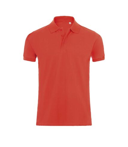 SOLS Mens Phoenix Short Sleeve Pique Polo Shirt (Hibiscus)