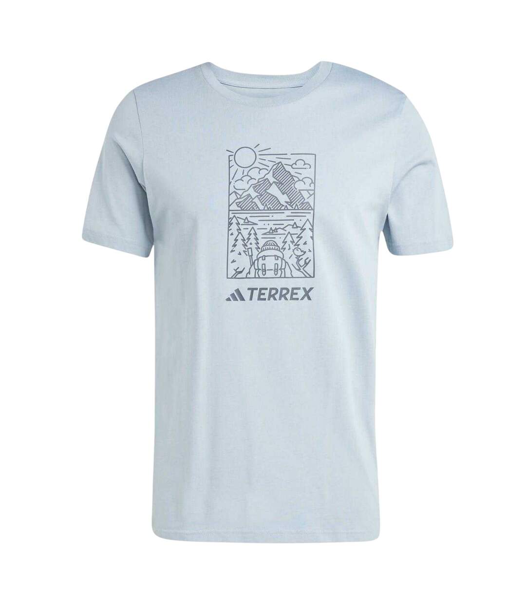 Mens Terrex Graphic T-shirt Light Grey Adidas-2