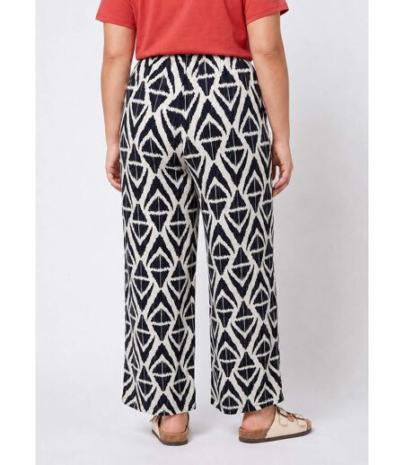 Pantalon large imprimé ethnique losanges