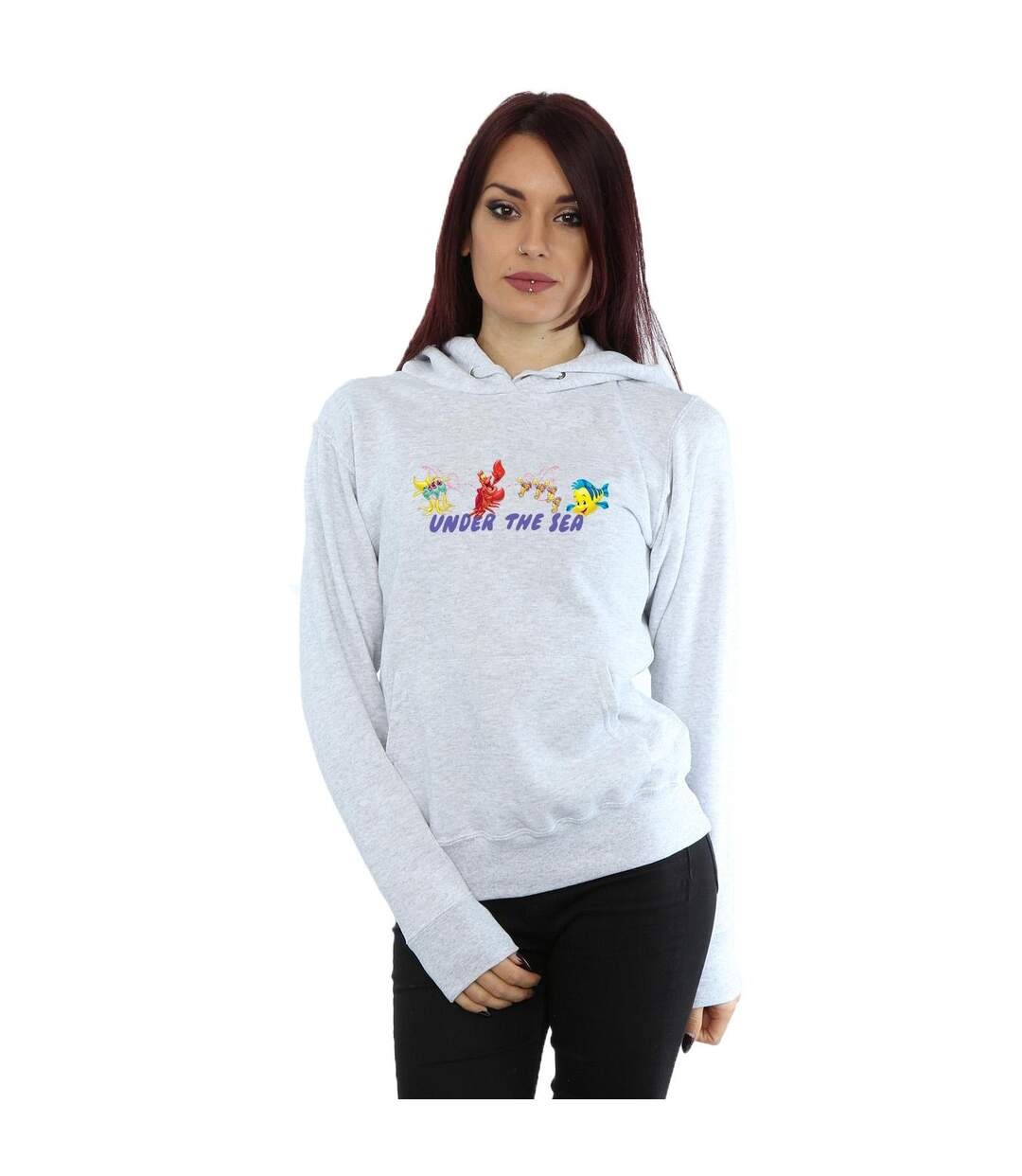 Disney - Sweat à capuche THE LITTLE MERMAID UNDER THE SEA - Femme (Gris sportif) - UTBI9600-2