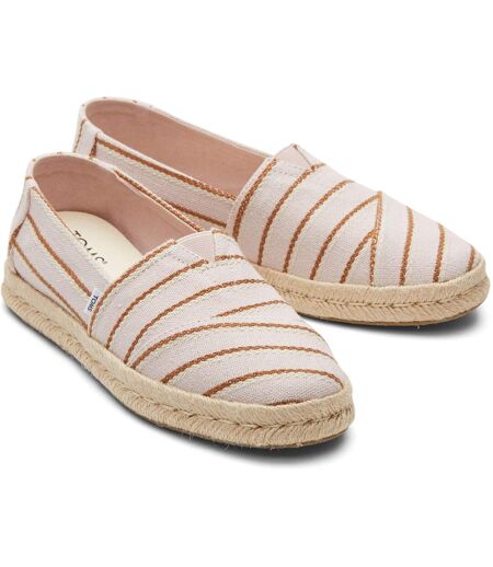 Toms Womens/Ladies Alpargata 2.0 Woven Stripes Rope Wrap Shoes (Ballet Pink) - UTFS10650
