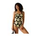 Womens/ladies Orla Kiely Spinning Flower One Piece Swimsuit Black Regatta-1