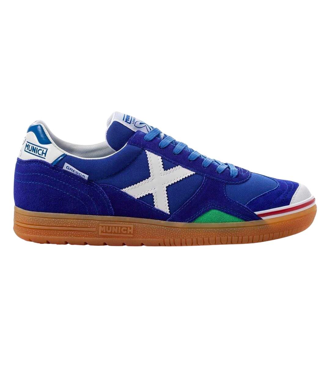 Chaussures De Foot En Salle Motif/style Signature Gresca Homme Bleu Blanc Munich-1