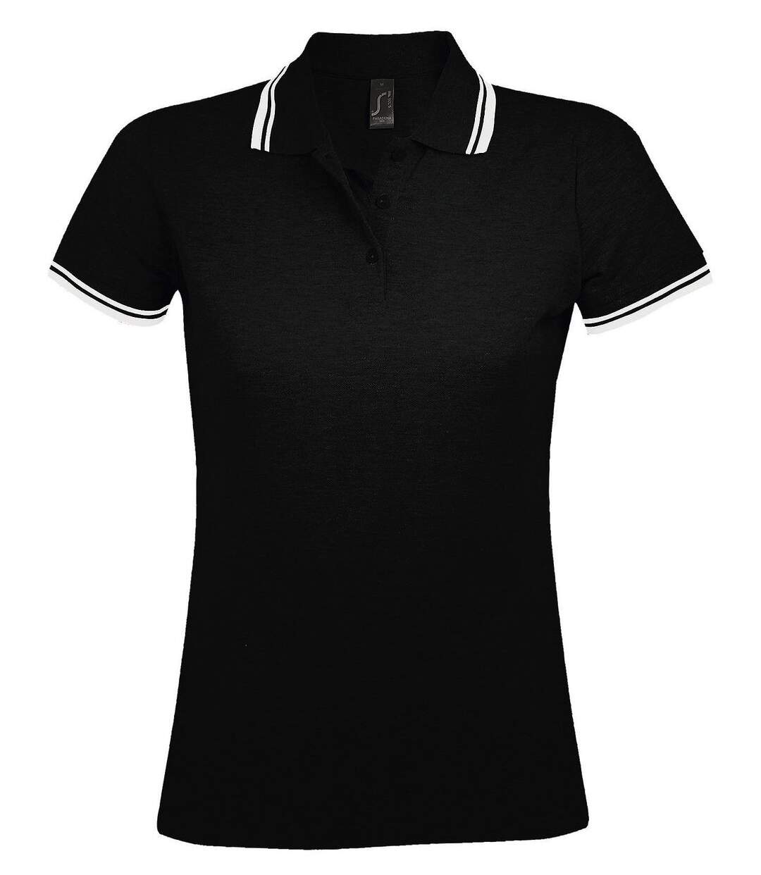 Polo femme - 00578 - noir et blanc