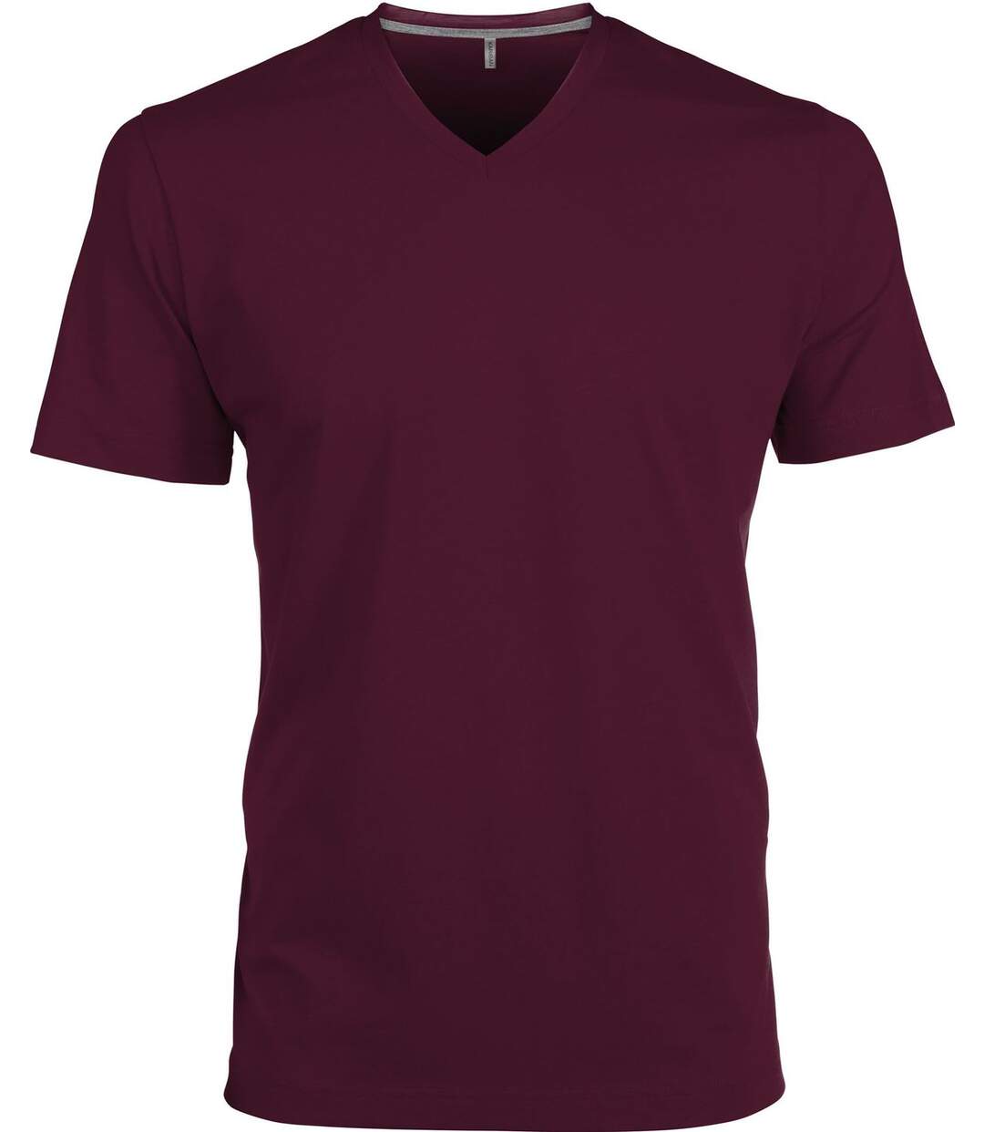 T-shirt manches courtes col V - K357 - rouge bordeau - homme