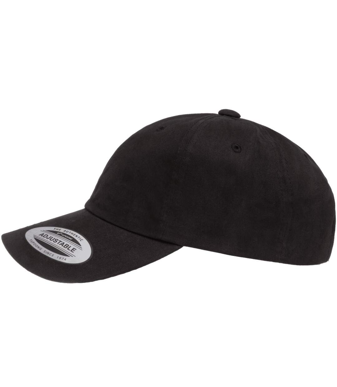 Flexfit by  peached cotton twill dad cap black Yupoong-3