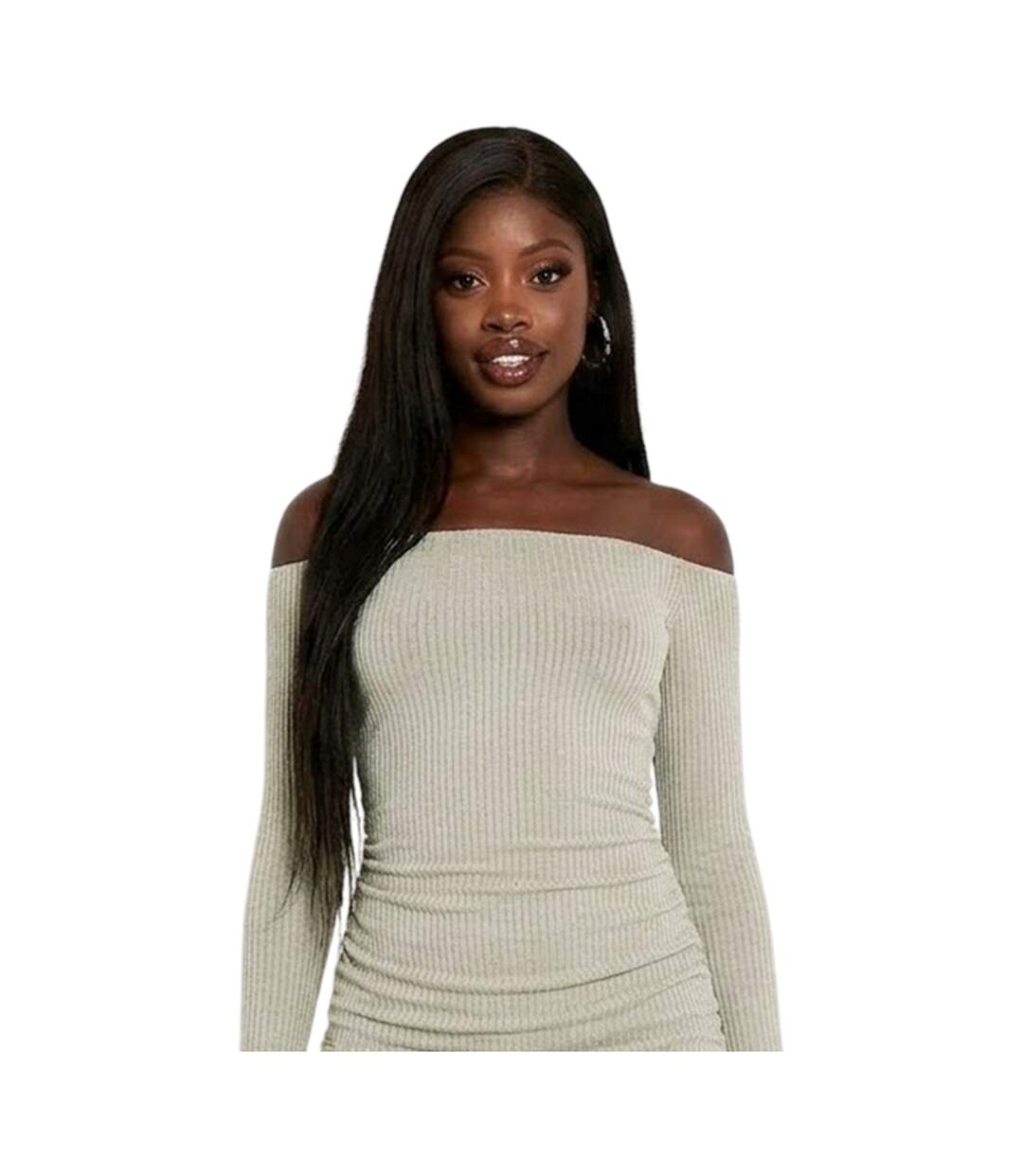 Robe Courte Motif/style Ruché Femme Vert De Gris Clair Missy Empire-2