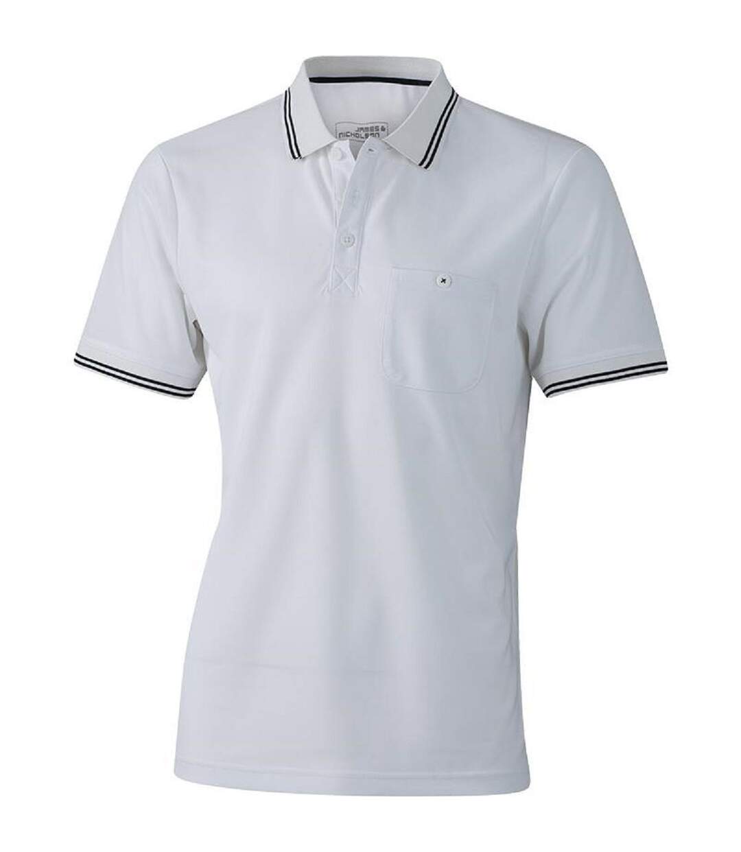 Polo technique - Homme - JN702 - blanc et noir-1